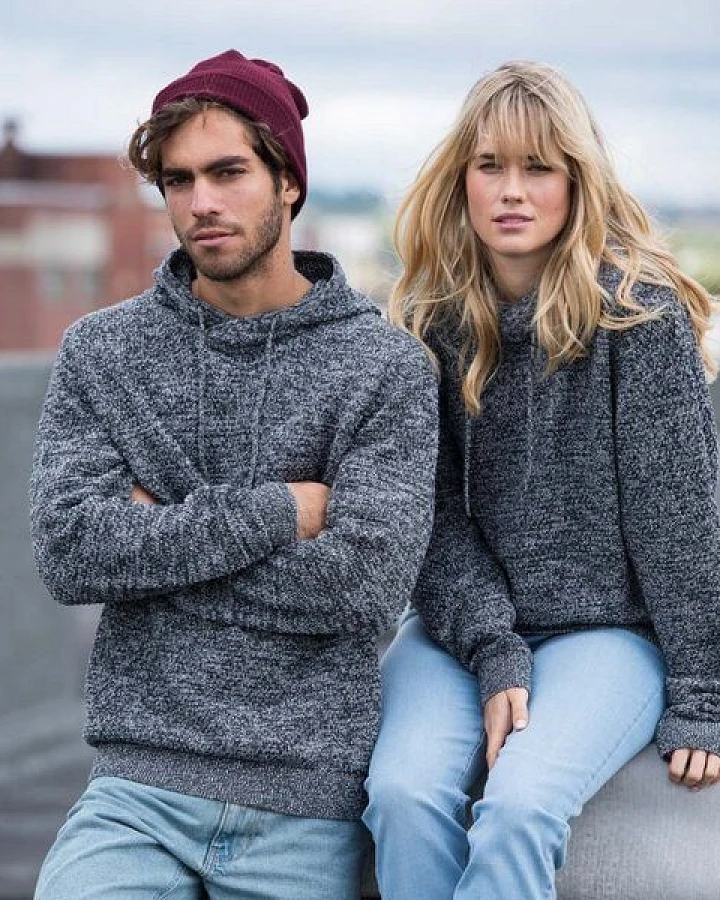 Ecologie by AWDis Luftiger Strickpullover Strickhoodie Kapuzenpullover Ecologie Iguazu Knitted Hoody Hoodie