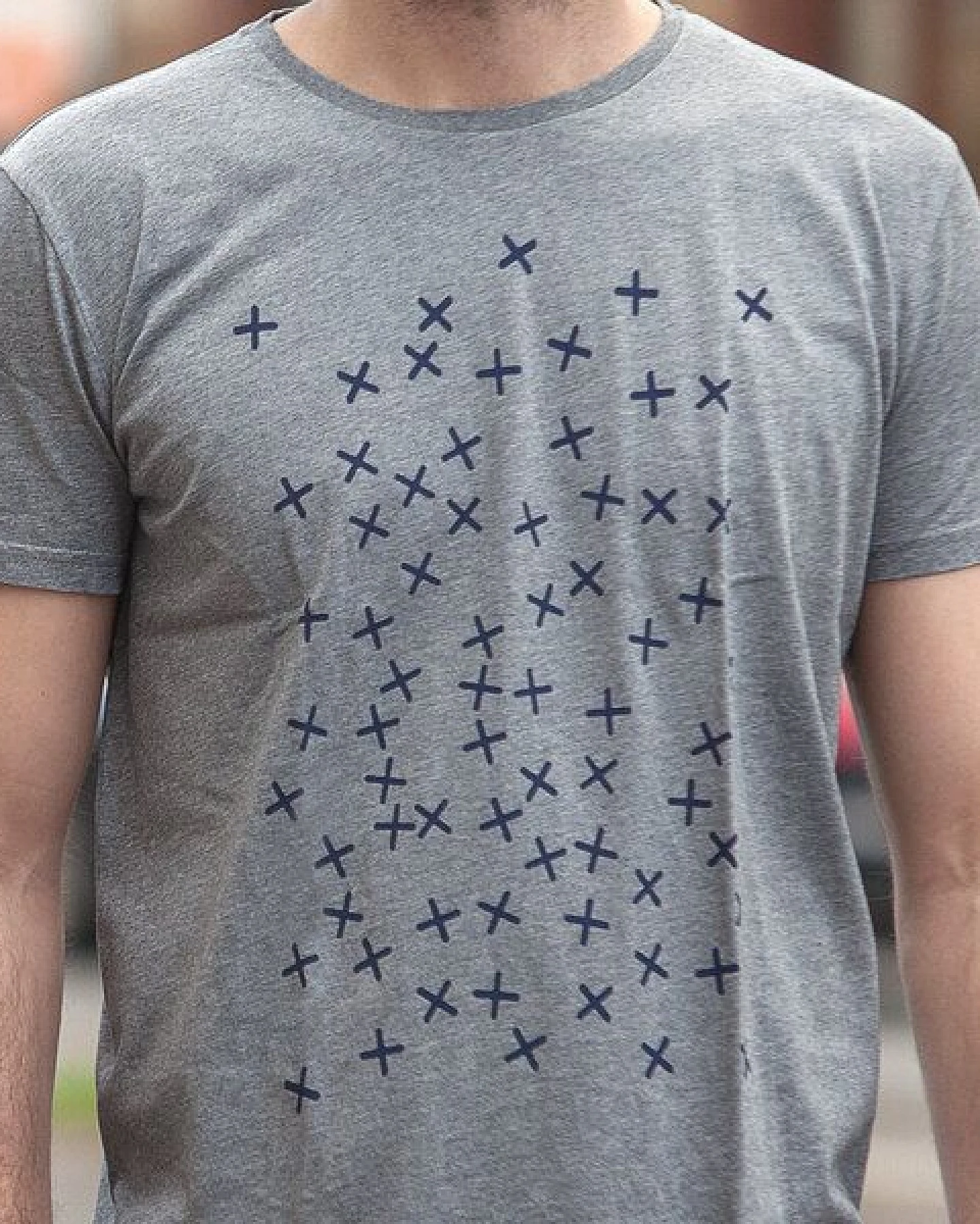 päfjes Fliesenkreuze - Männer T-Shirt - Fair Wear - Heather Grey – Ansicht 2