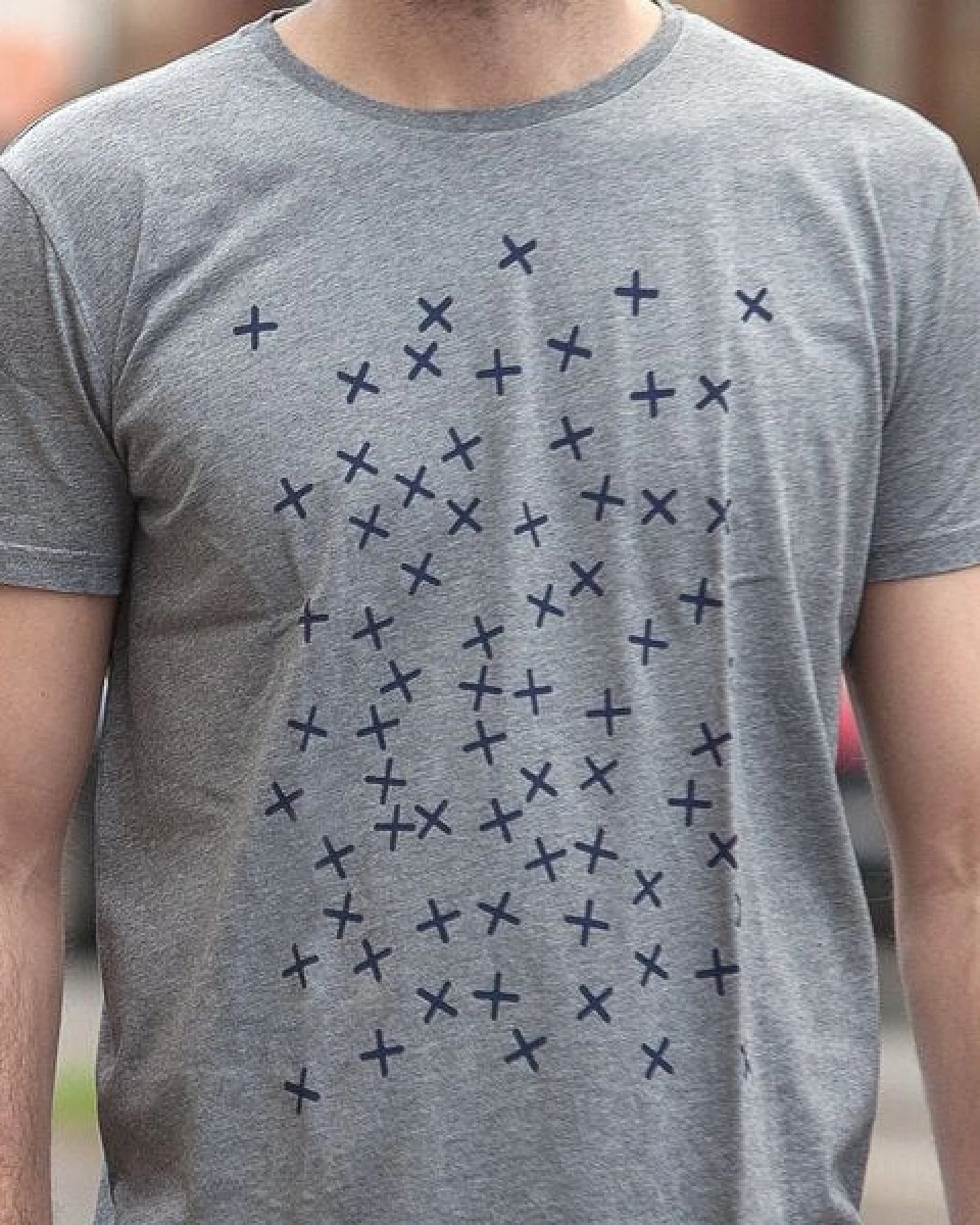 päfjes Fliesenkreuze - Männer T-Shirt - Fair Wear - Heather Grey – Ansicht 2