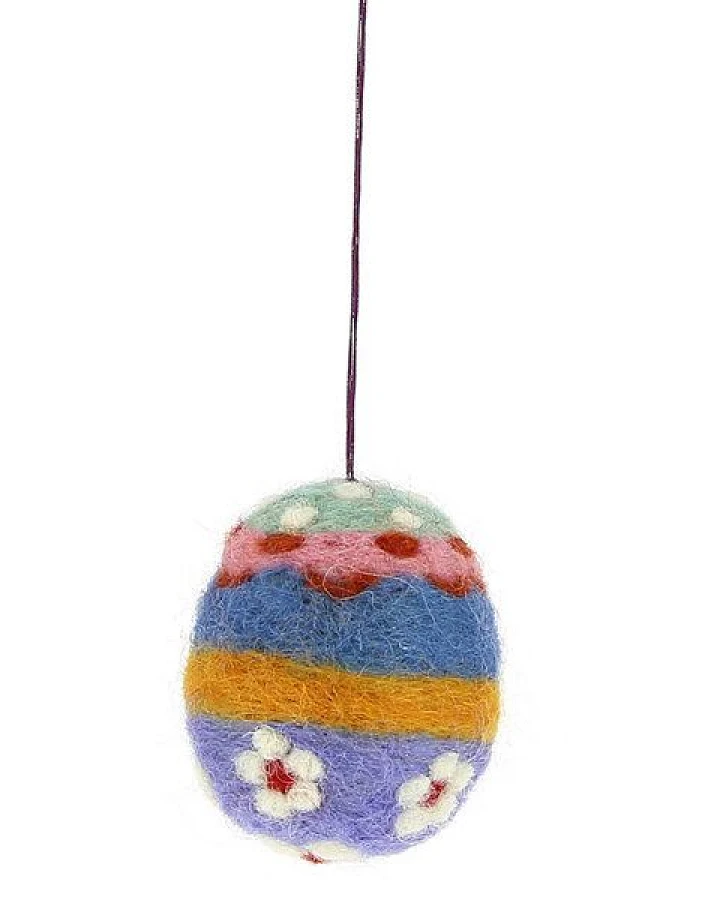 GLOBO Fair Trade Osterei lila-blau aus Filz