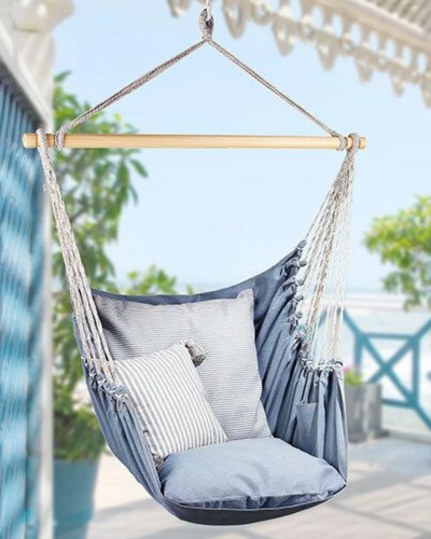 GLOBO Fair Trade Hängesitz "Denim" aus recyceltem Jeansstoff – Ansicht 2