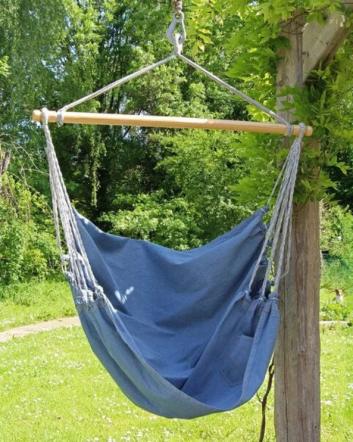GLOBO Fair Trade Hängesitz "Denim" aus recyceltem Jeansstoff