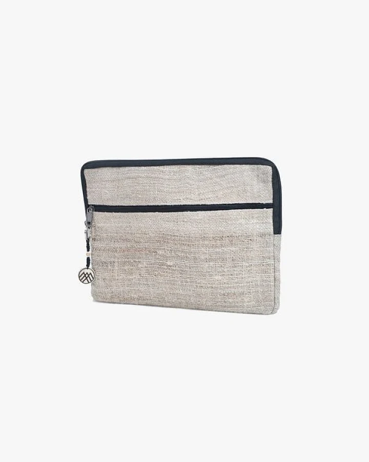 HH Laptop Sleeve HANF mit Recycle-Sari Innenseite 13 14 15 Zoll (Laptoptasche) von Himal Hemp