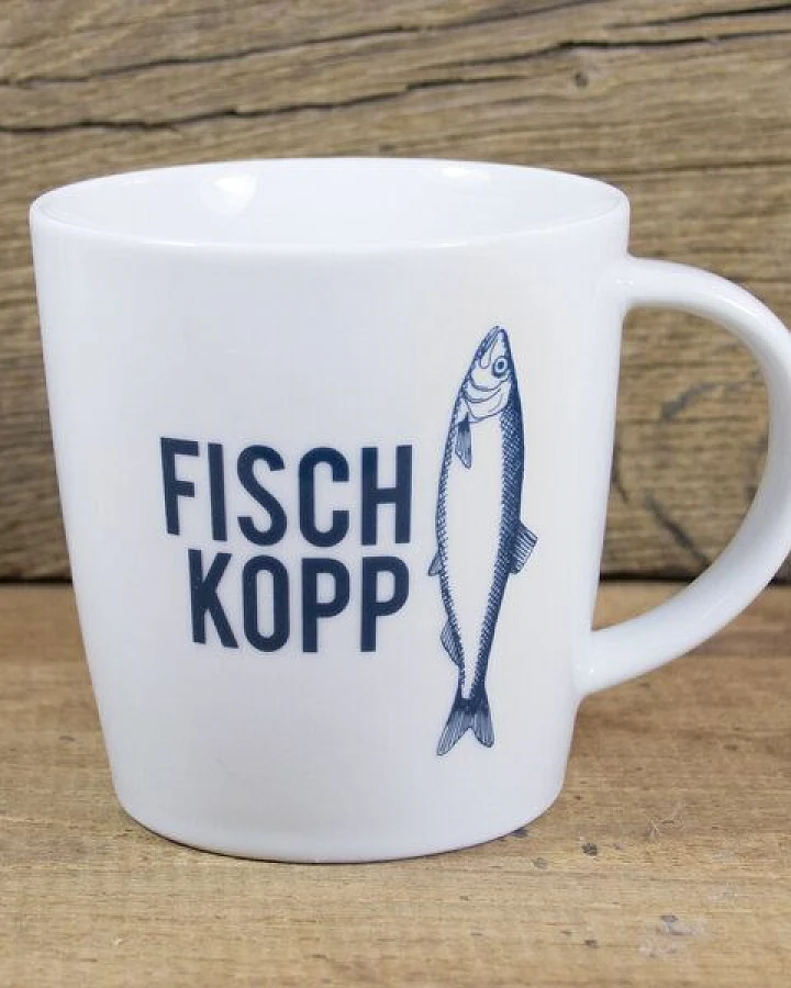 Bow & Hummingbird Großer Porzellanbecher Fischkopp
