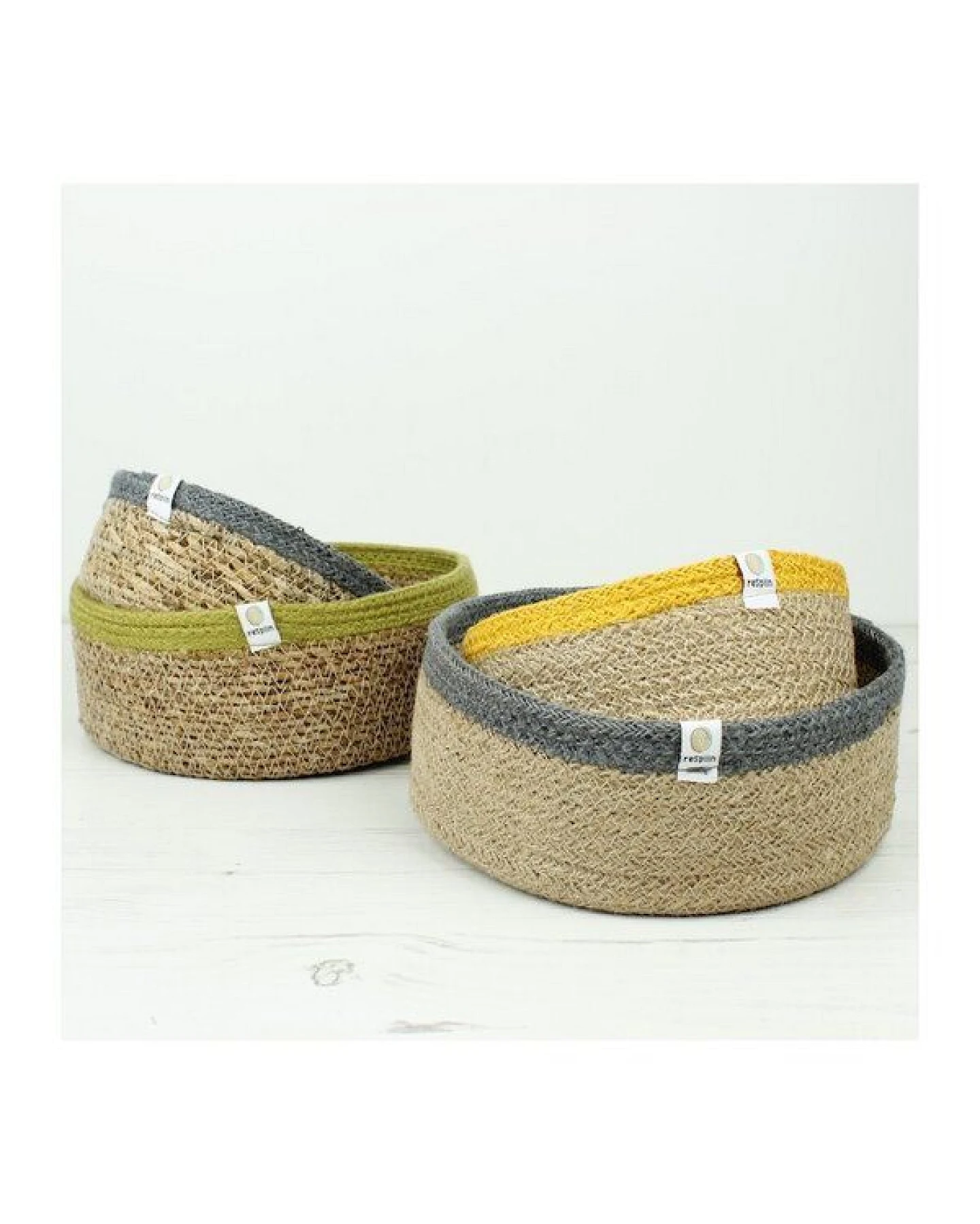 reSpiin Veganer Aufbewahrungskorb klein aus Jute und Seegras Ø 15cm – Ansicht 3