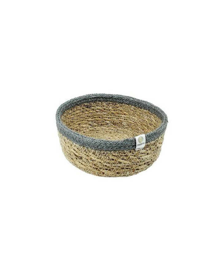 reSpiin Veganer Aufbewahrungskorb klein aus Jute und Seegras Ø 15cm
