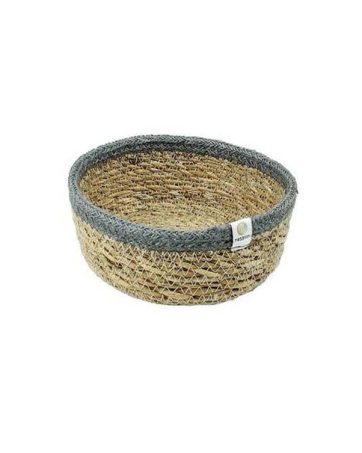 reSpiin Veganer Aufbewahrungskorb klein aus Jute und Seegras Ø 15cm