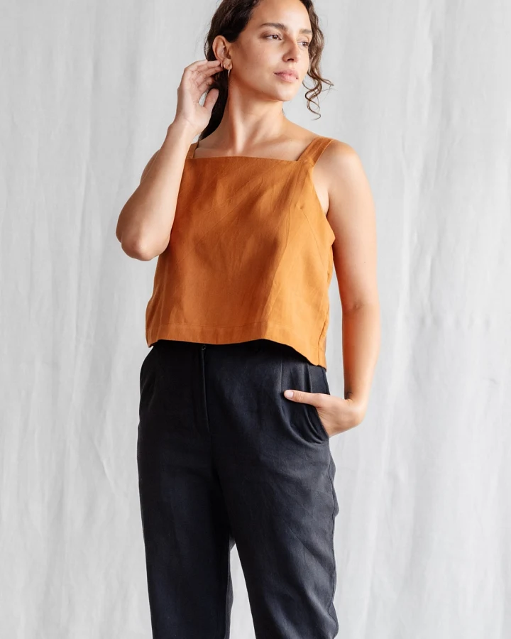 Jyoti Fair Works Damen vegan Top Ruchira Haselnuss