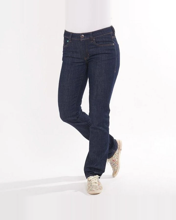 fairjeans tiefblaue Jeans STRAIGHT NAVY, gerades Bein, mittelhoher Bund, Biobaumwolle