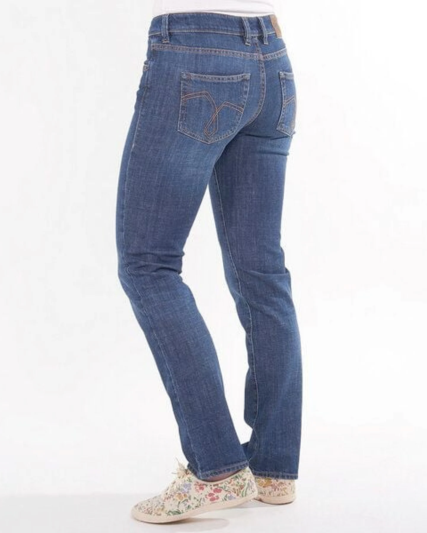 fairjeans Basic Jeans STRAIGHT WAVES, gerades Bein, jeansblau mit Waschung, mittelhoher Bund – Ansicht 4