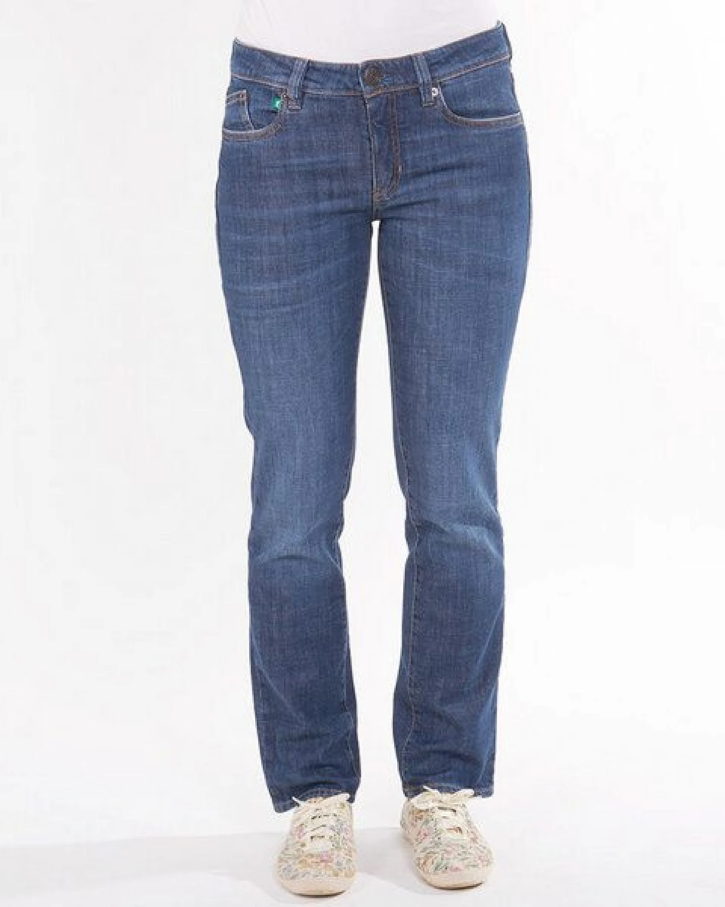fairjeans Basic Jeans STRAIGHT WAVES, gerades Bein, jeansblau mit Waschung, mittelhoher Bund – Ansicht 2