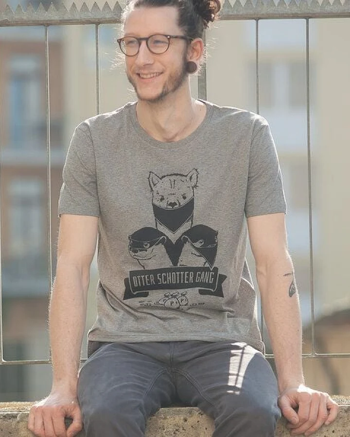 päfjes Otter Schotter Gang - Fair Wear Männer T-Shirt - Heather Grey