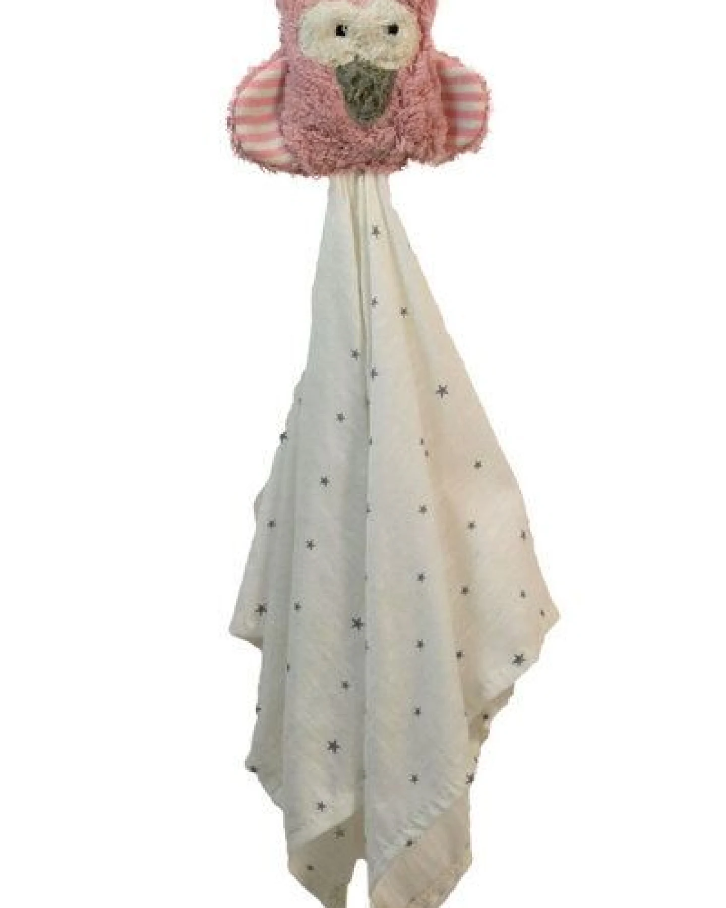 Pat und Patty Personalisertes Schmusetuch/ Schnuffeltuch, Greifling "Eule", Farbe: rosa, 100 % Baumwolle-kbA – Ansicht 2