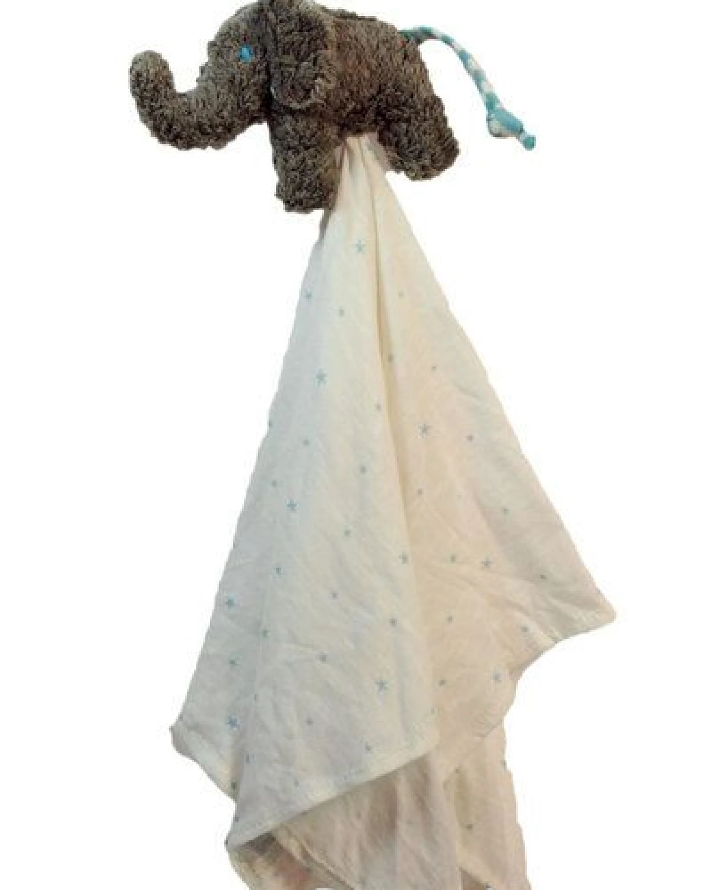 Pat und Patty Personalisertes Schmusetuch/ Schnuffeltuch Greifling "Elefant" ELT-25 grau 100 % Baumwolle-kbA – Ansicht 2