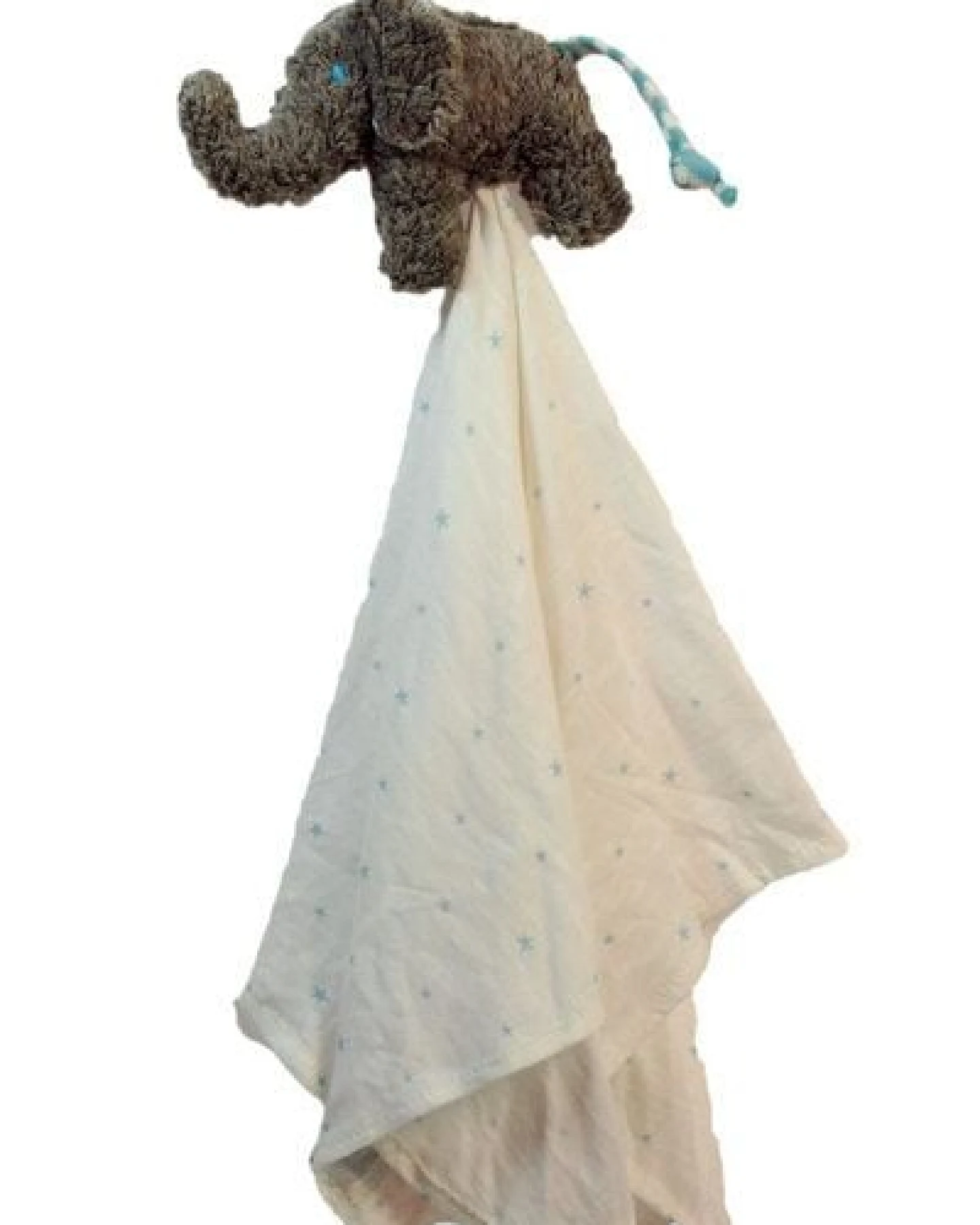 Pat und Patty Personalisertes Schmusetuch/ Schnuffeltuch Greifling "Elefant" ELT-25 grau 100 % Baumwolle-kbA – Ansicht 2