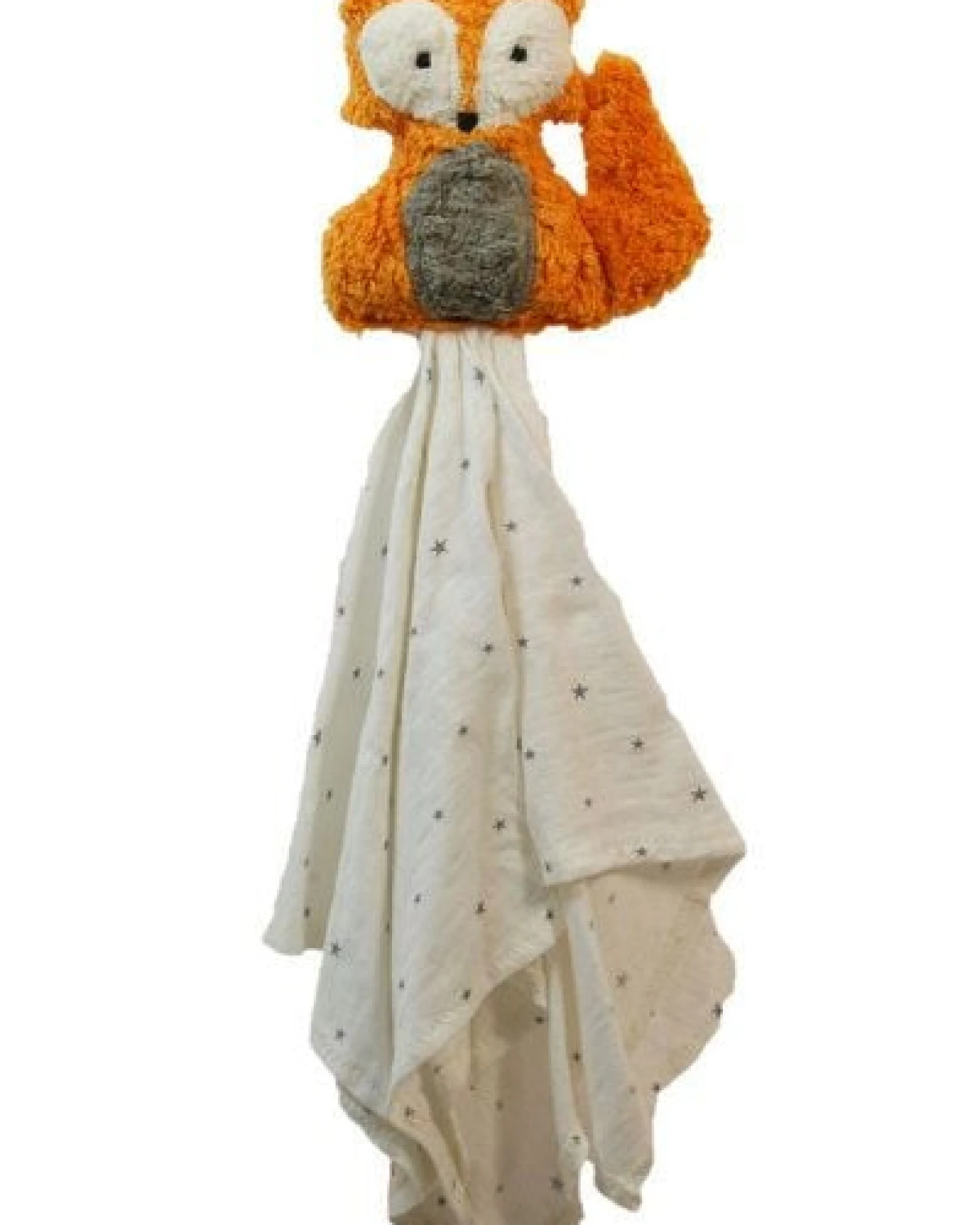 Pat und Patty Personalisertes Schmusetuch/ Schnuffeltuch, Greifling "Fuchs" ,Farbe : orange, 100 % Baumwolle-kbA – Ansicht 3