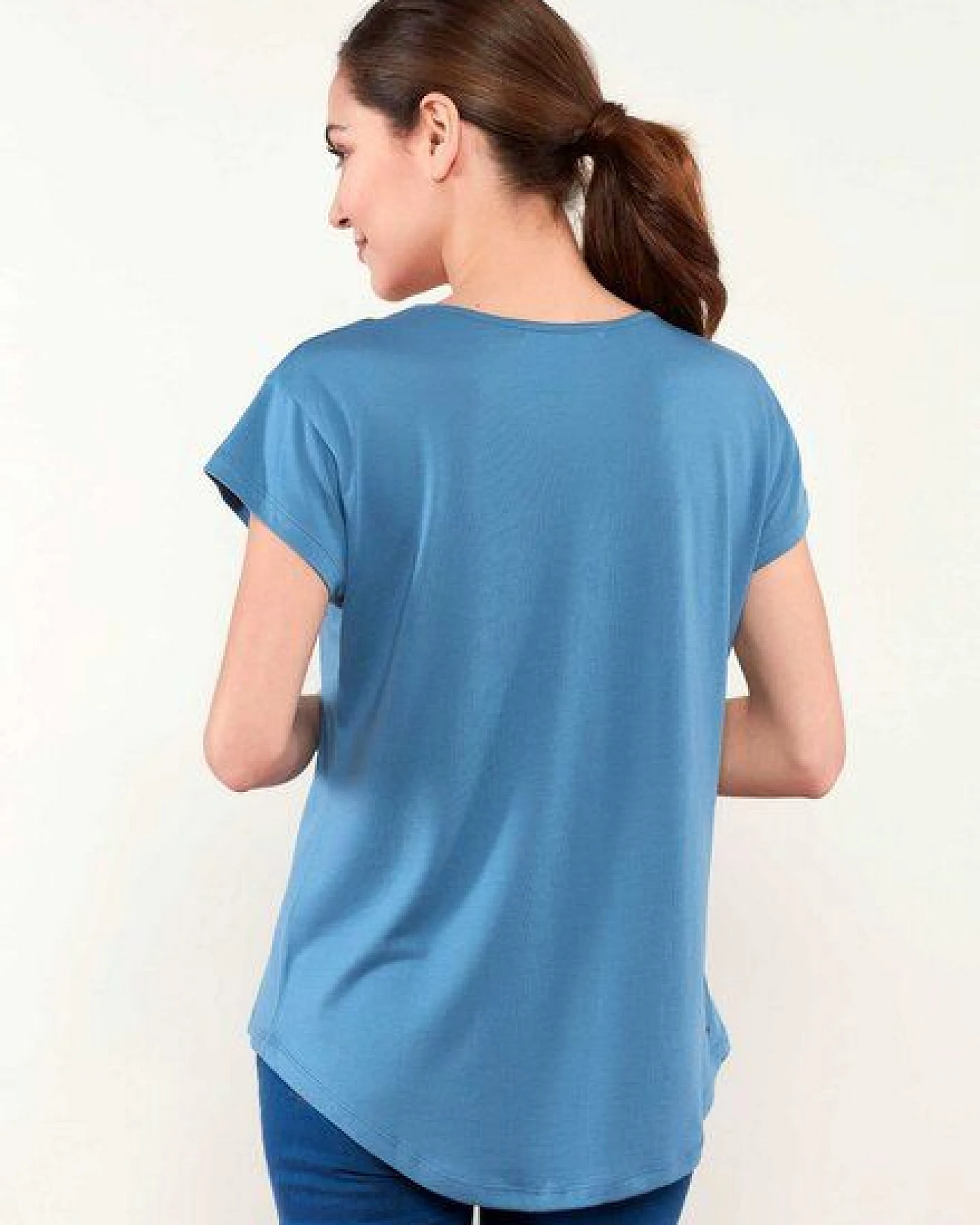 ORGANICATION T-shirt aus TENCEL und Baumwolle mit längerem Rückenteil – Ansicht 4