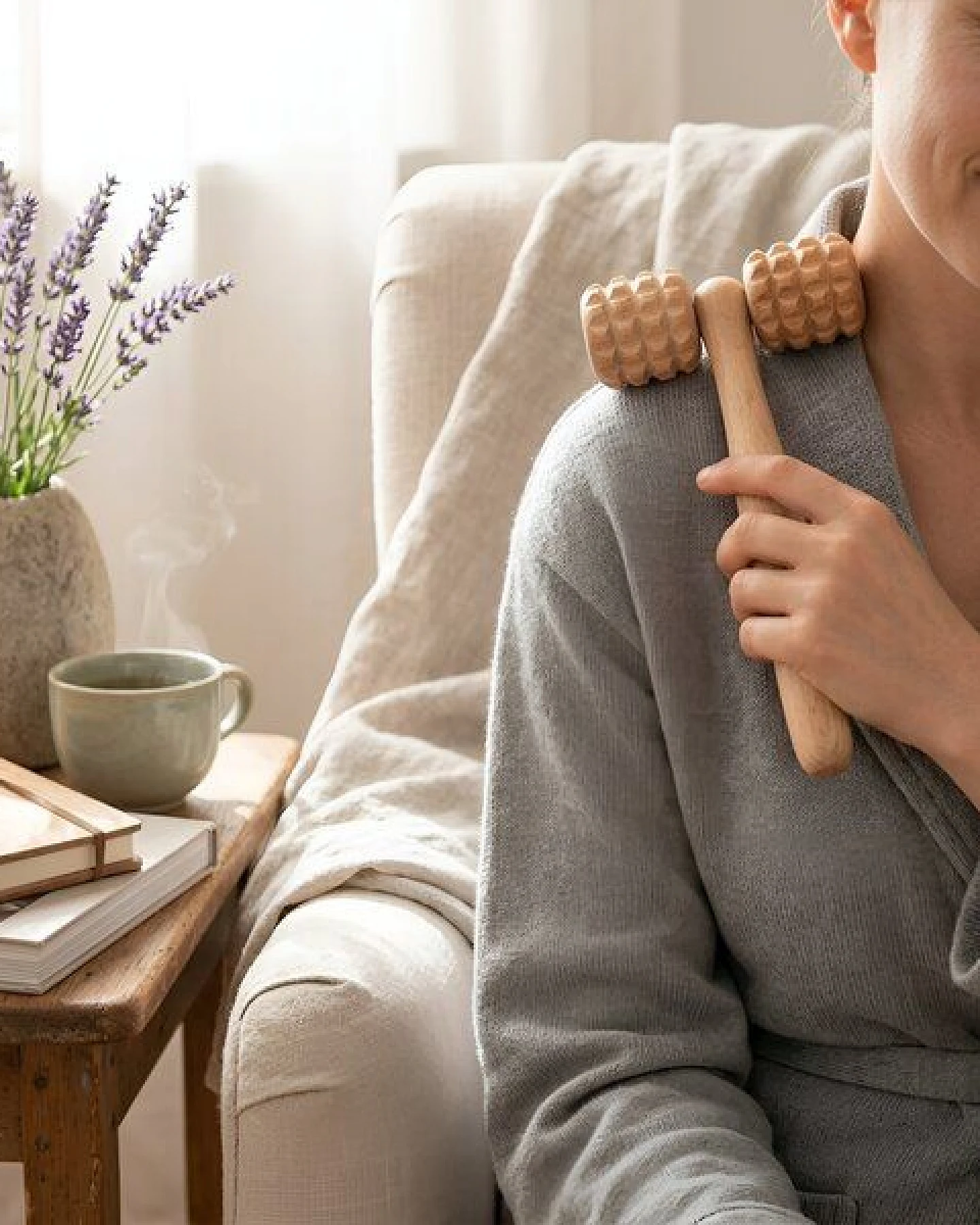 Biodora Massageroller T-Form – Ergonomischer Rücken- & Nackenroller – Plastikfrei – Ansicht 2