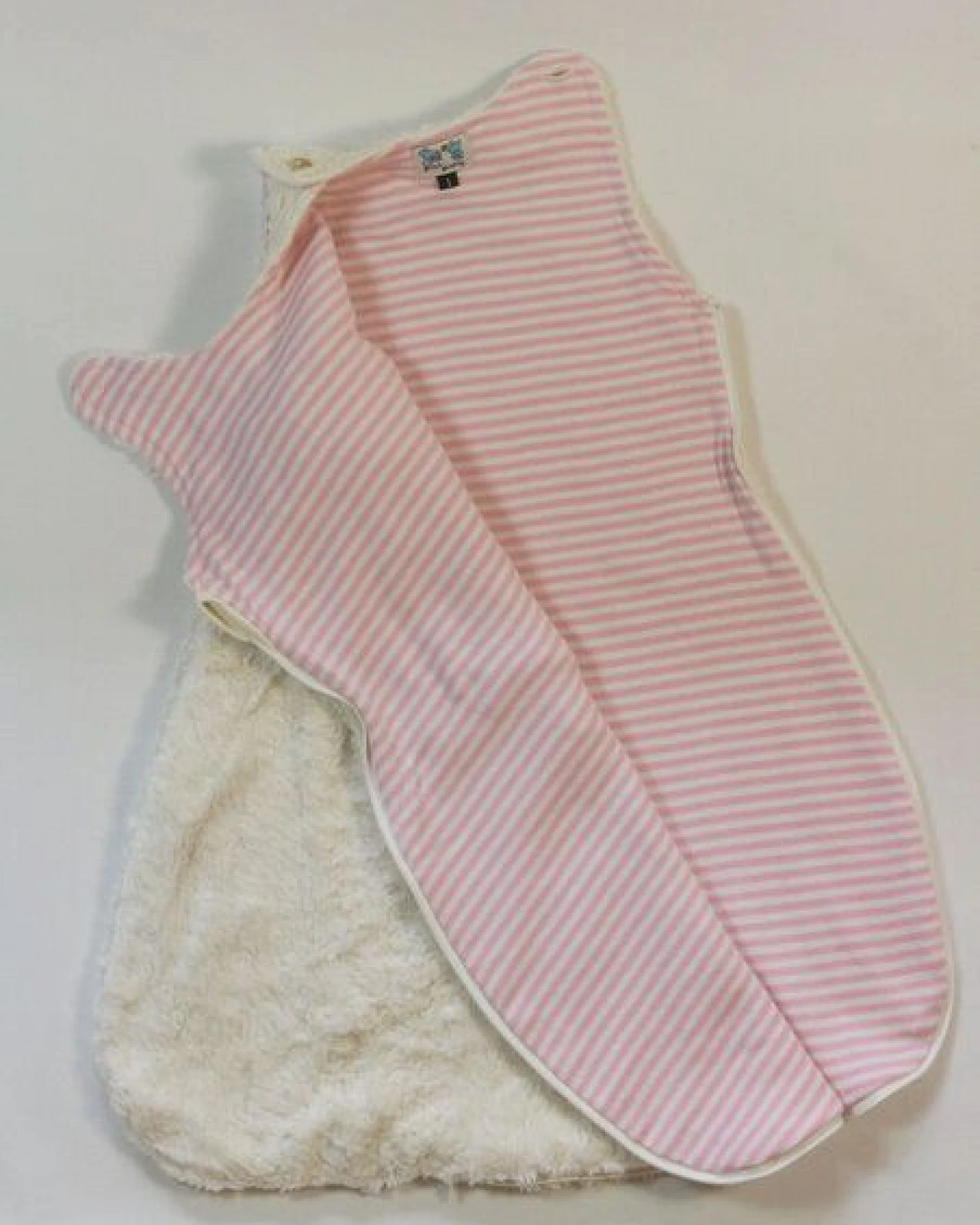 Pat und Patty Babyschlafsack "Schaf" rosa/natur-gestreift , 100 % Baumwolle (kbA) – Ansicht 3