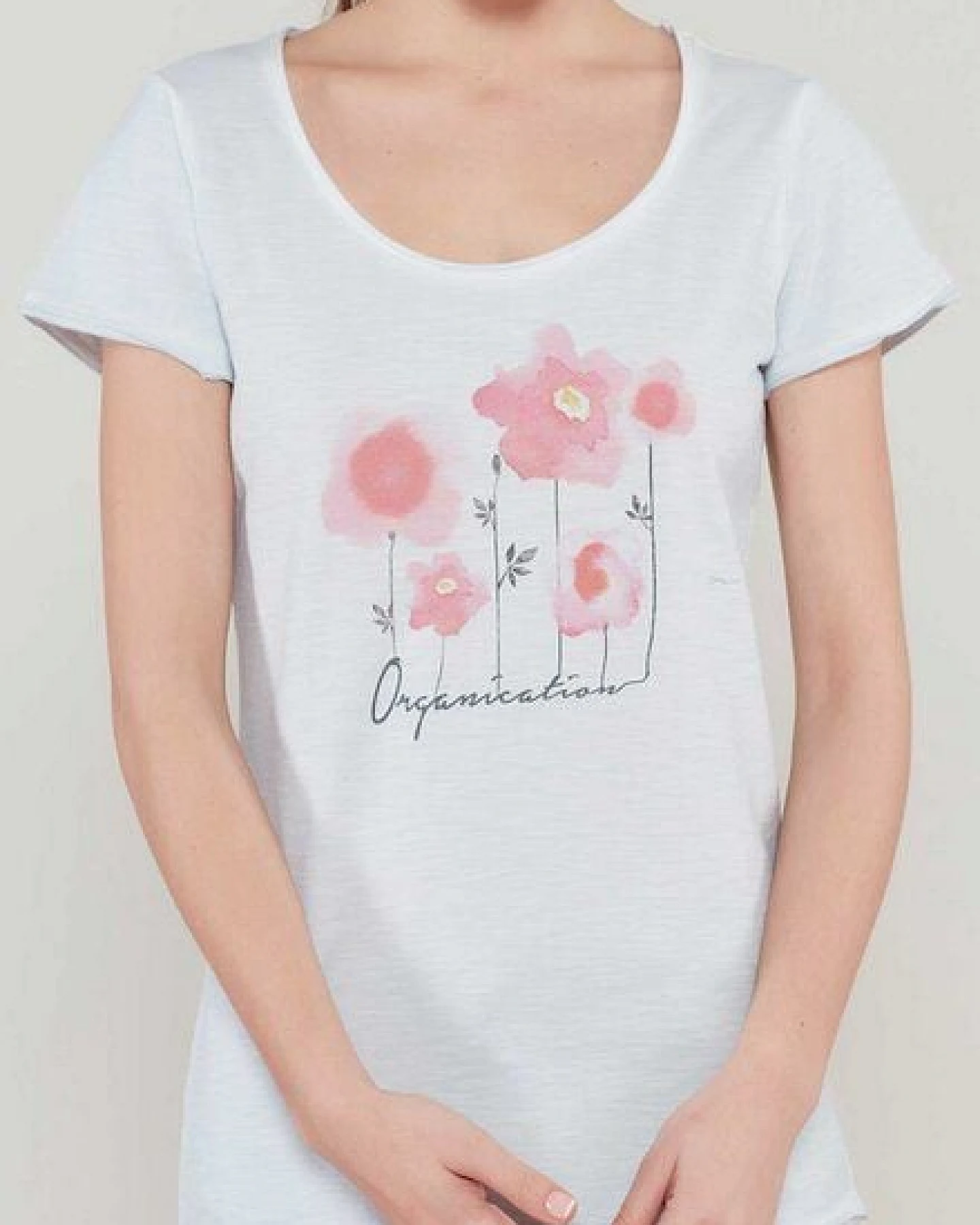ORGANICATION Bedrucktes T-Shirt aus Bio-Baumwolle mit Blumen Motive – Ansicht 4