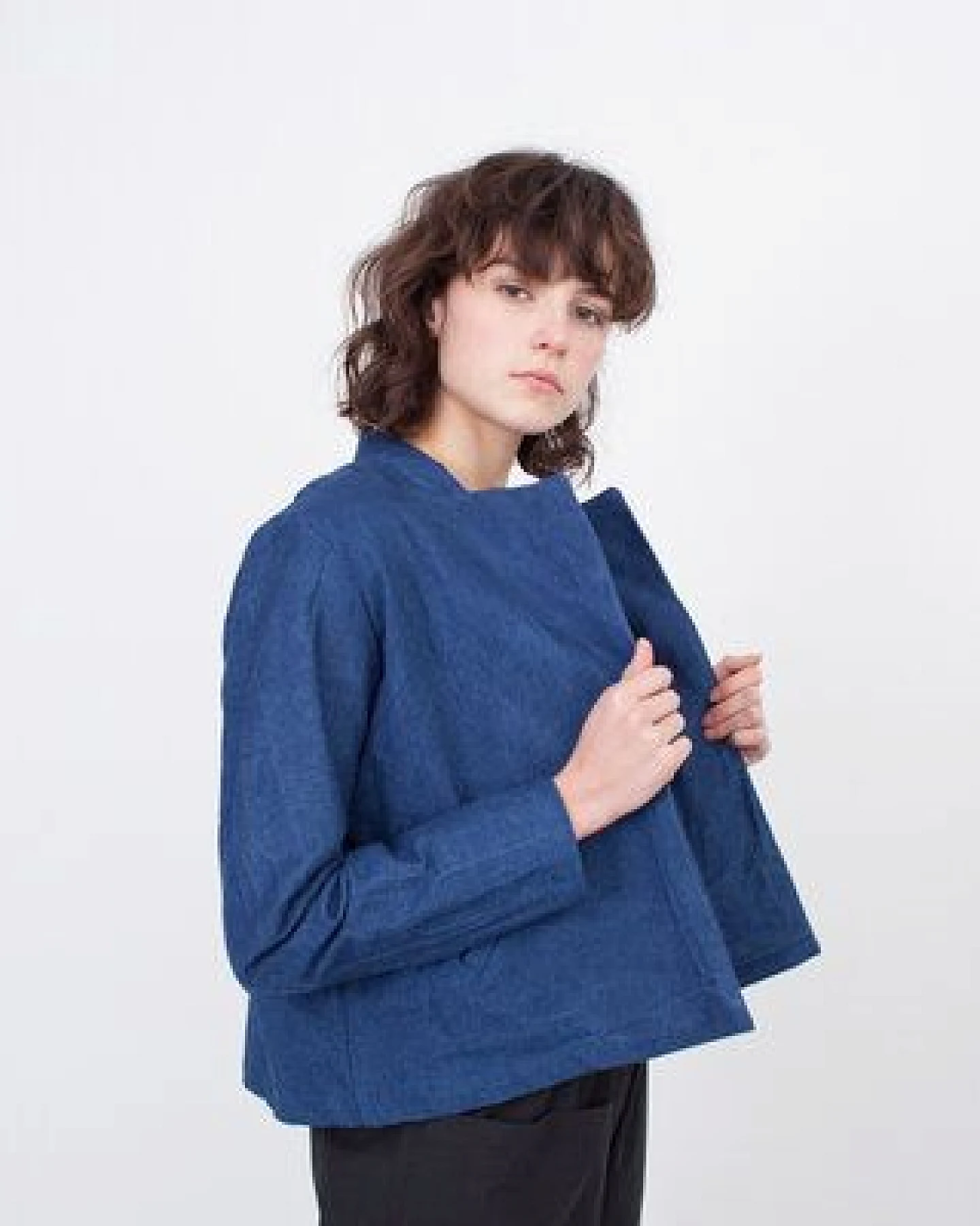 Iksi - XXII Streetwear Jpn Jacket Damen Denim – Ansicht 2