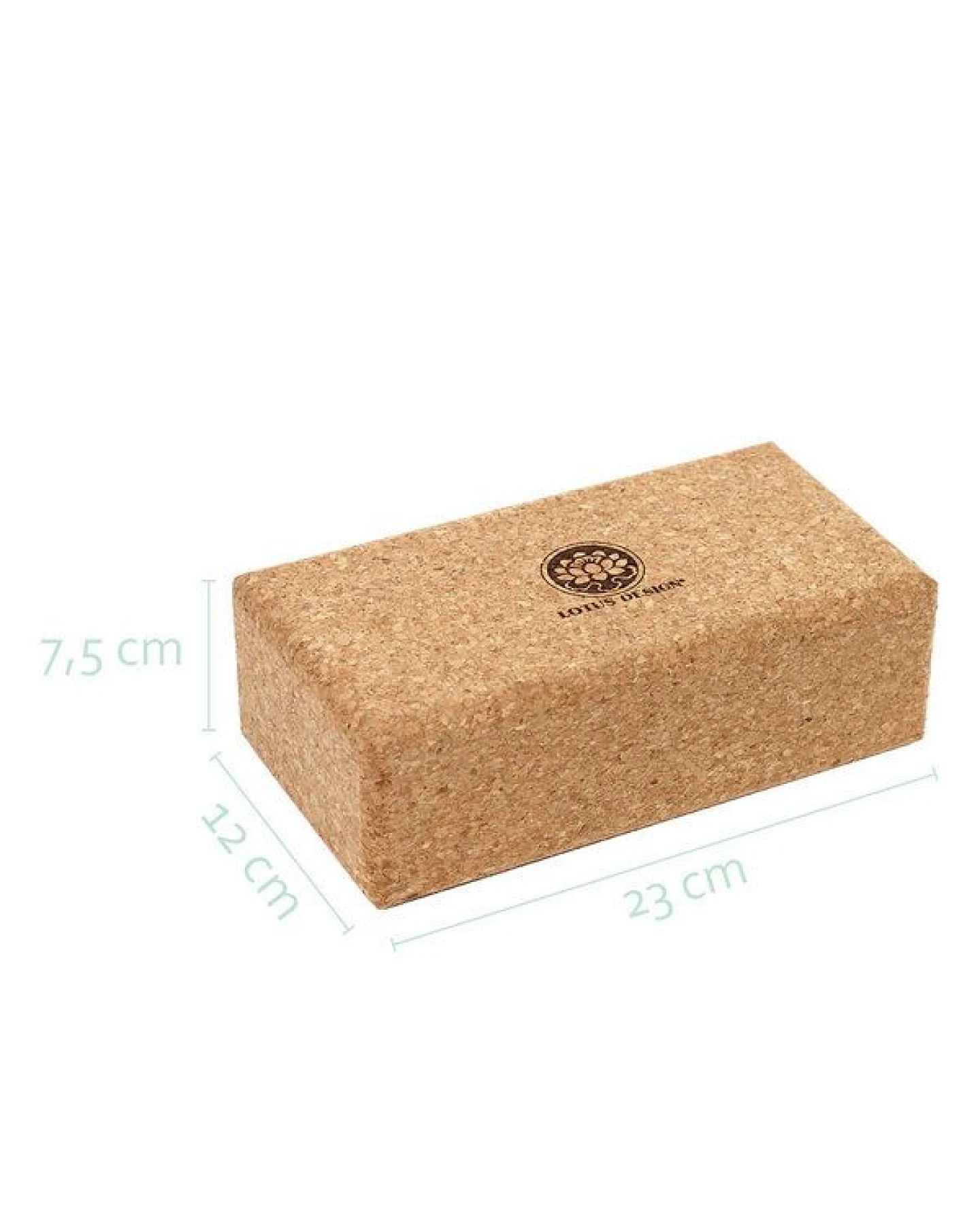 Yogablock KORK NATUR Standard Lotus Design® - 23x12x7,5 cm – Ansicht 3