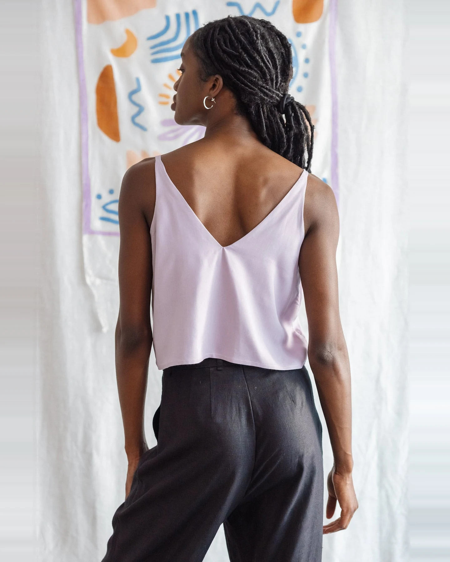 Jyoti Fair Works Damen vegan Crop Top Iya Flieder – Ansicht 2
