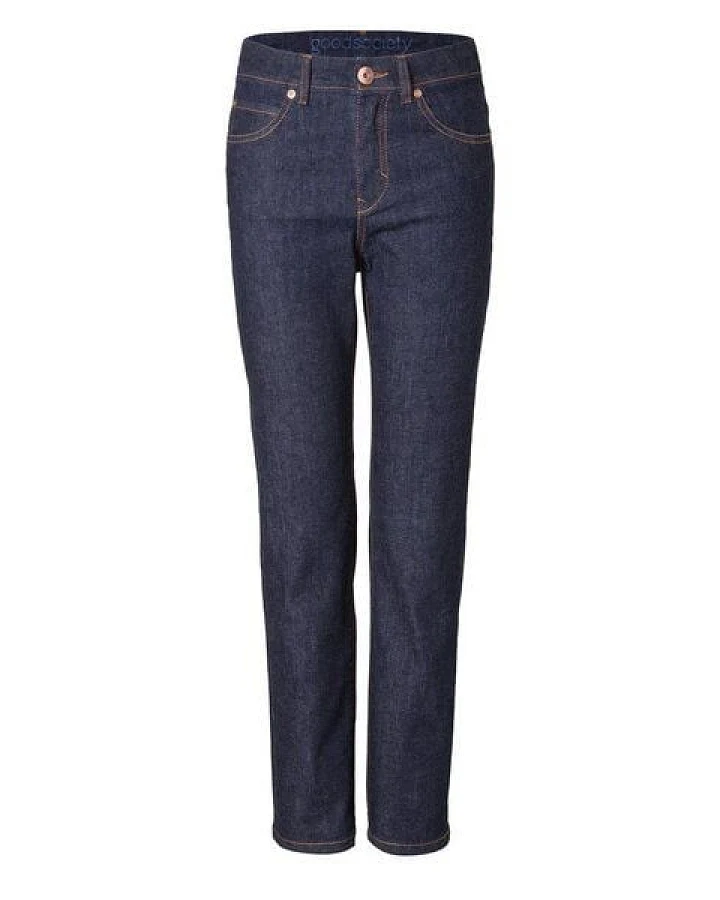 goodsociety Womens High Waist Straight Raw One Wash