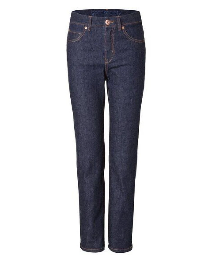 goodsociety Womens High Waist Straight Raw One Wash