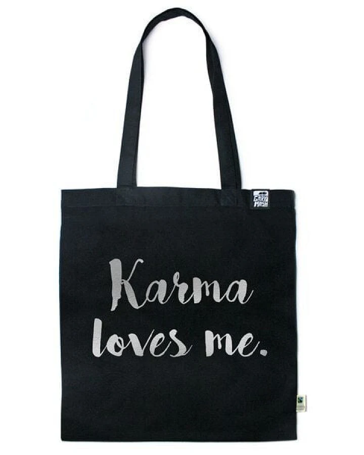 GARY MASH Baumwolltasche Karma loves me.