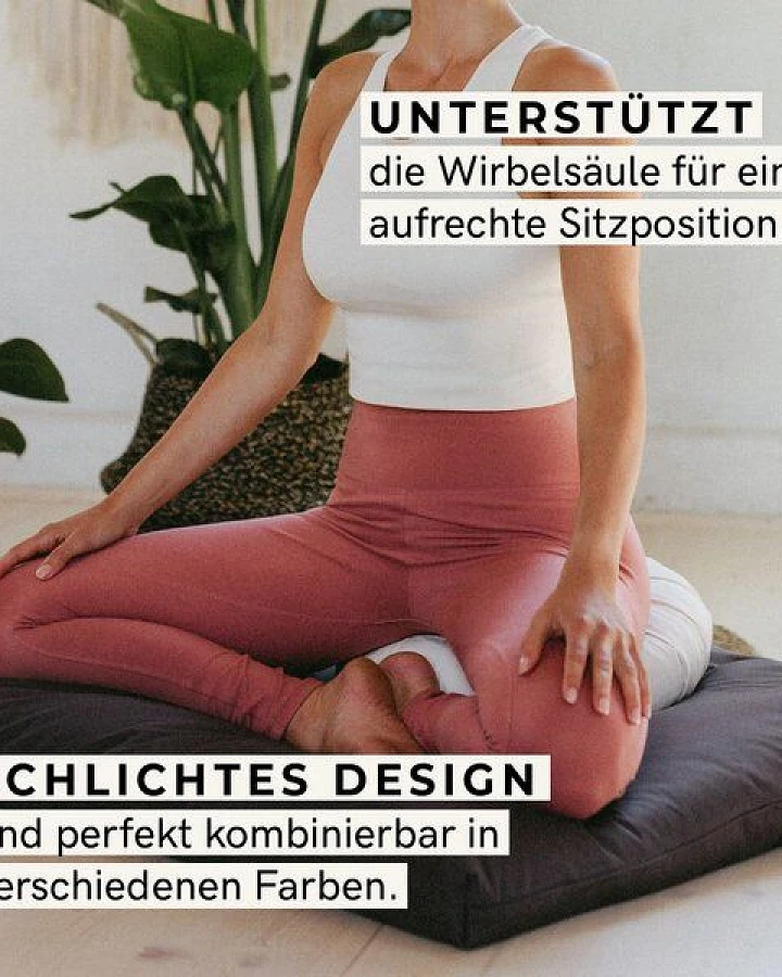 Lotuscrafts Zafu Meditationskissen Zen - Sitzhöhe 15cm - GOTS Zertifiziert