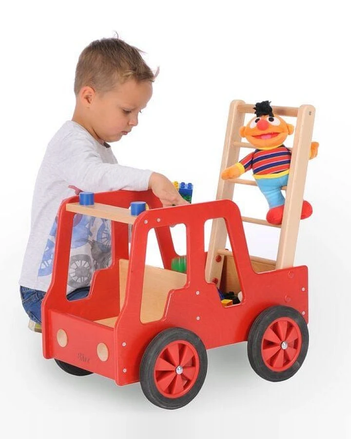 Bätz Holzspielwaren Tolles Feuerwehrauto, Lauflernwagen (ohne Deko)