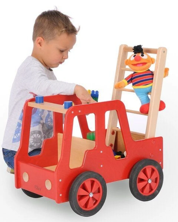 Bätz Holzspielwaren Tolles Feuerwehrauto, Lauflernwagen (ohne Deko)
