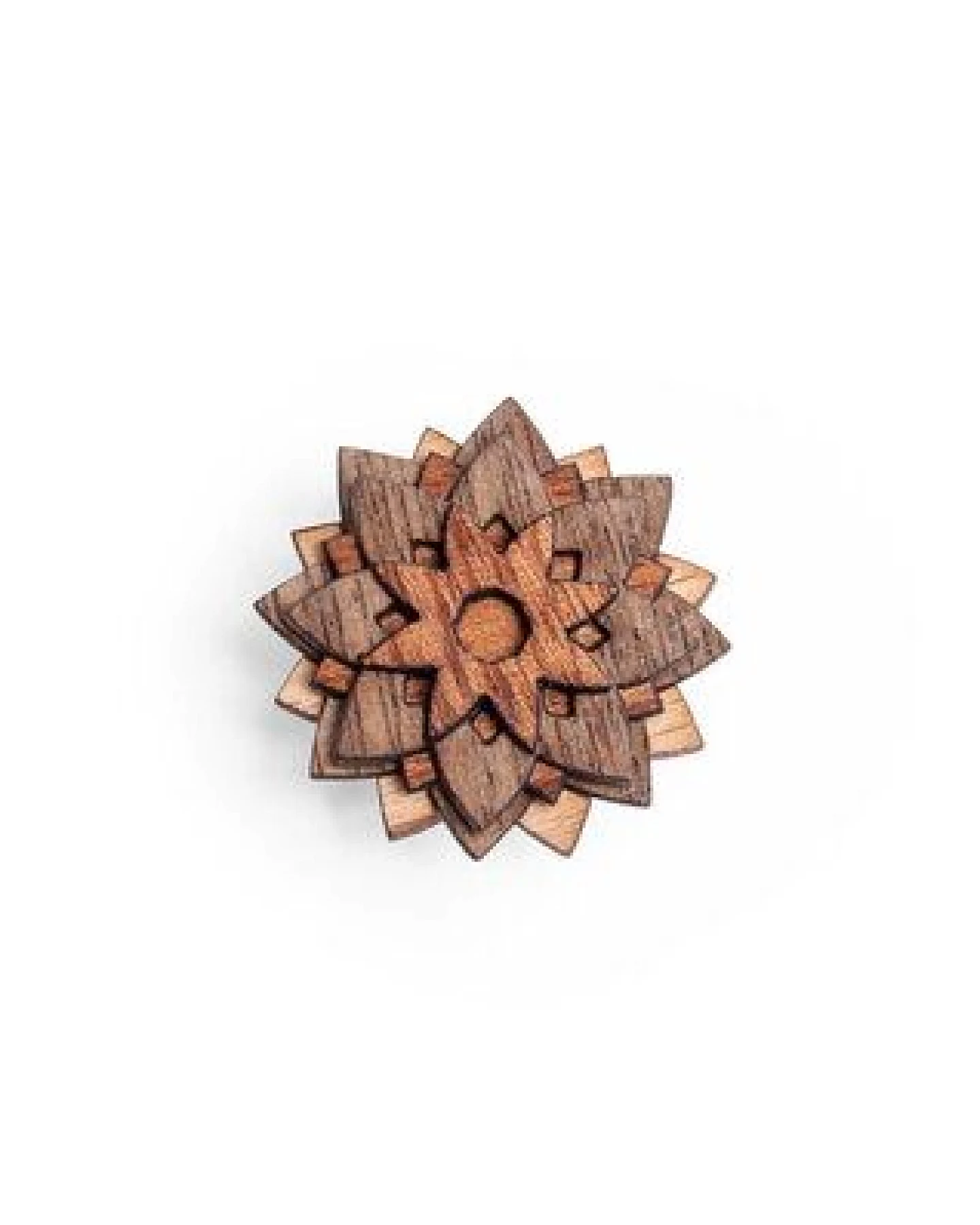 BeWooden Brosche aus Holz "African Flower" – Ansicht 2