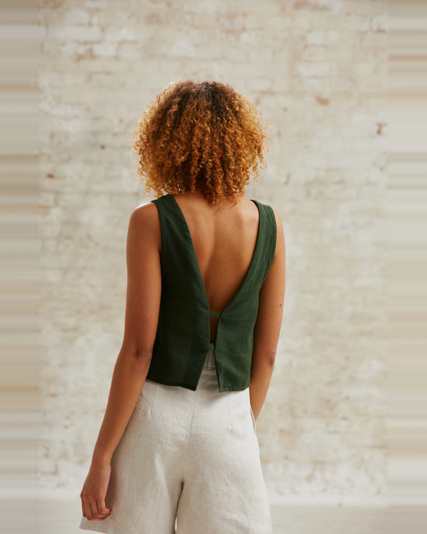 Jyoti - Fair Works Damen vegan Oben Kiran Olive – Ansicht 2