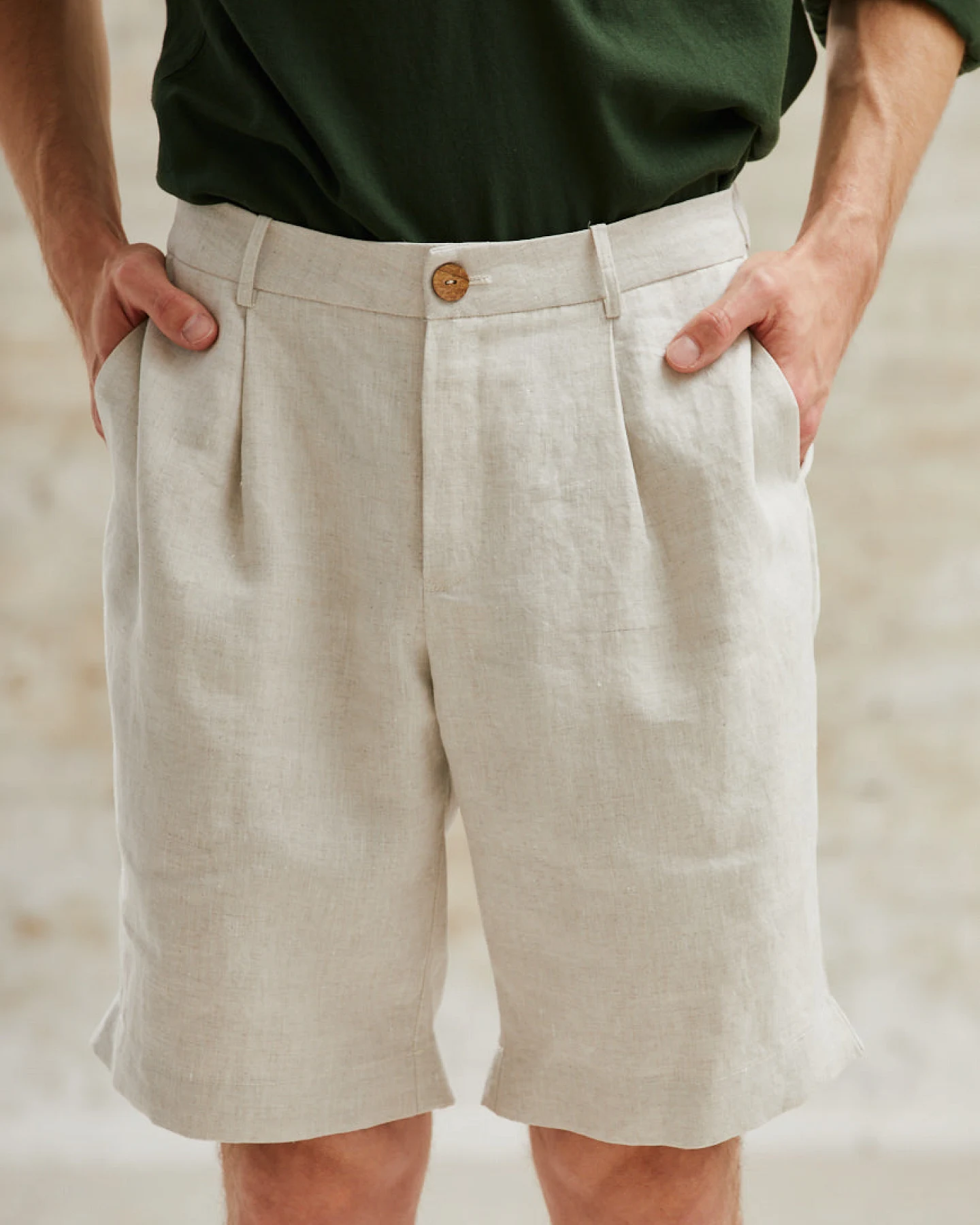 Jyoti Fair Works Herren vegan Shorts Heet Greige – Ansicht 2