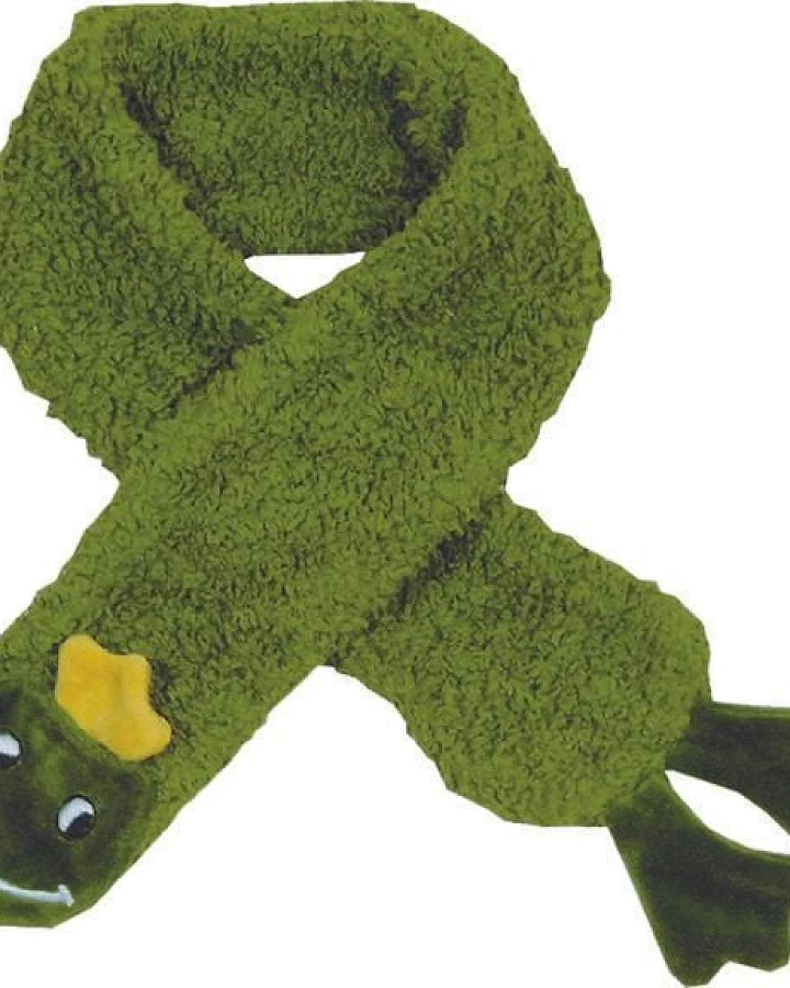 Pat und Patty Kinderschal "Frosch" ,100 % Baumwolle , Plüsch, ca. 9 x 80 cm