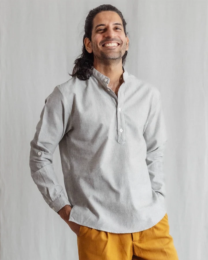 Jyoti - Fair Works Herren vegan Tunika Tanu Hellgrau