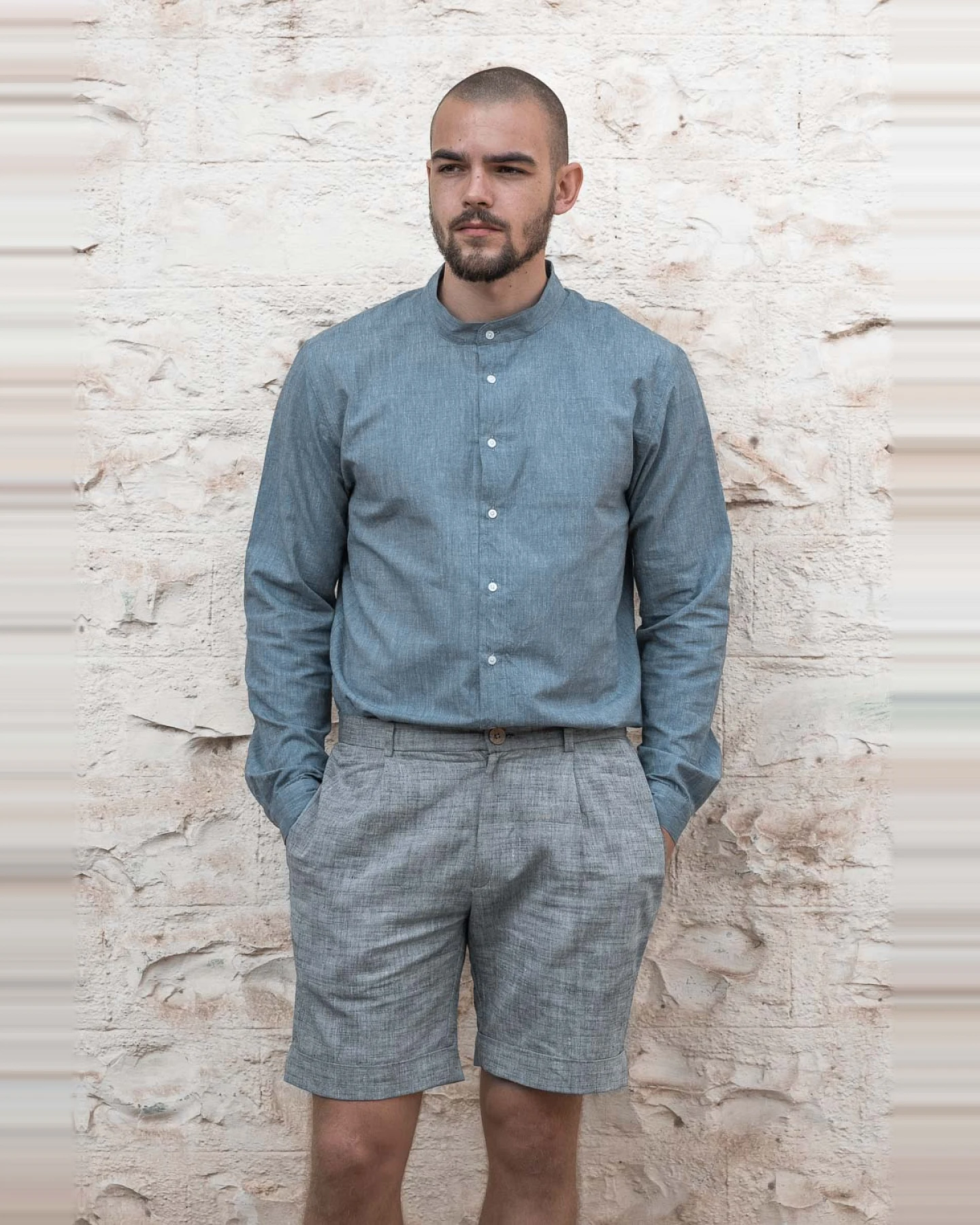 Jyoti Fair Works Herren vegan Shorts Heet Grau – Ansicht 2