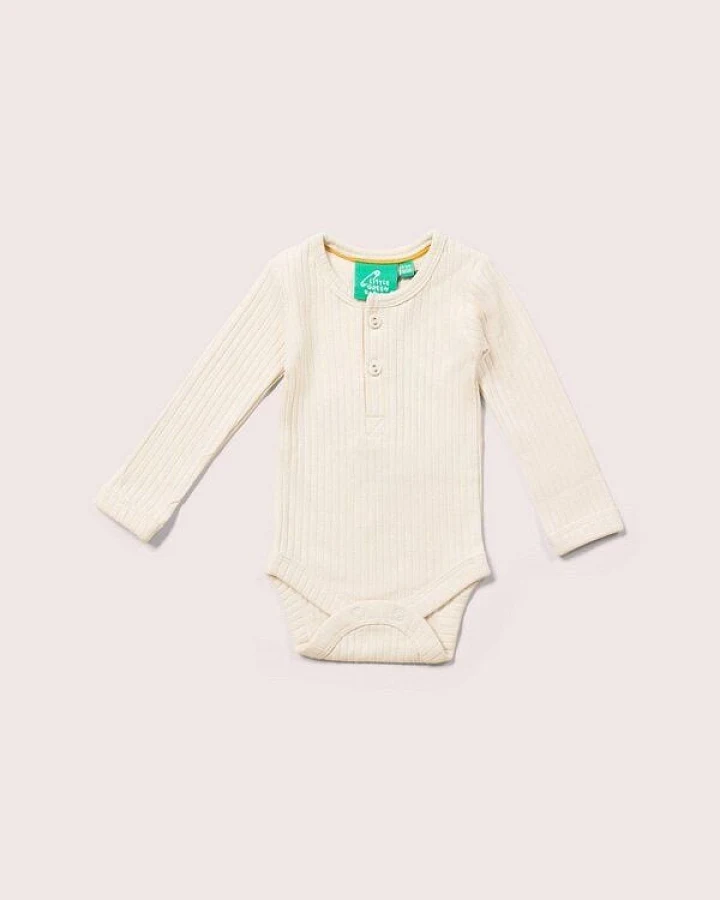 Little Green Radicals Gerippter Langarmbody aus Bio-Baumwolle