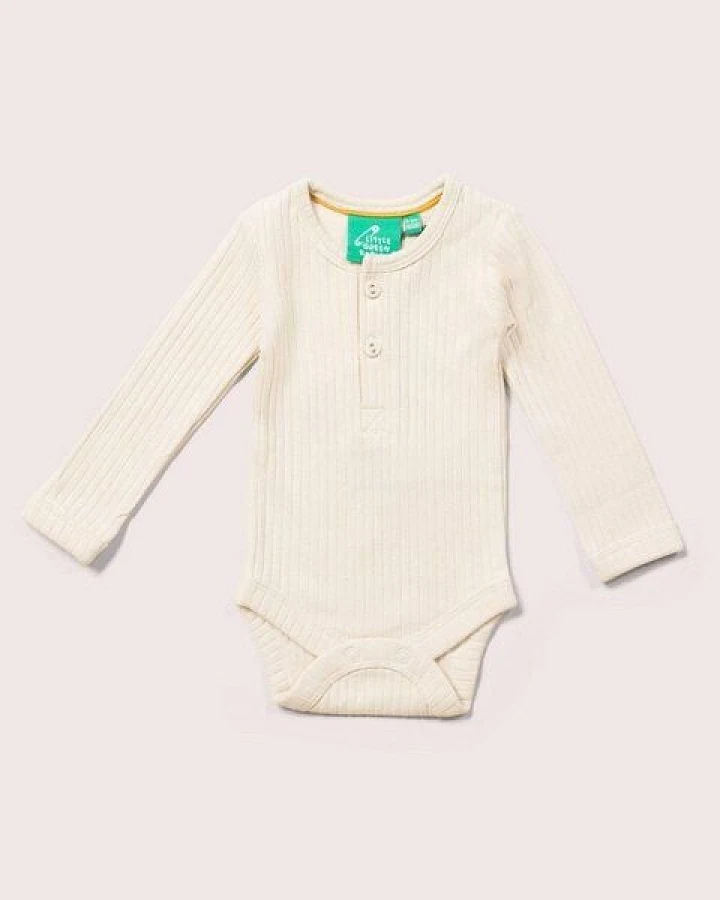 Little Green Radicals Gerippter Langarmbody aus Bio-Baumwolle