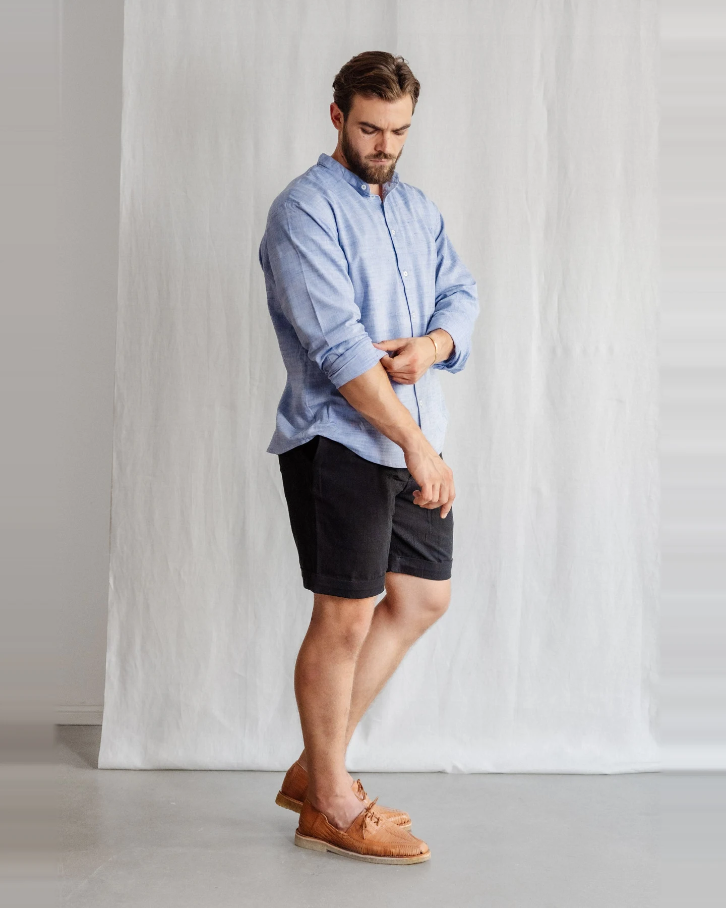 Jyoti Fair Works Herren vegan Hemd Harish Hellblau – Ansicht 2