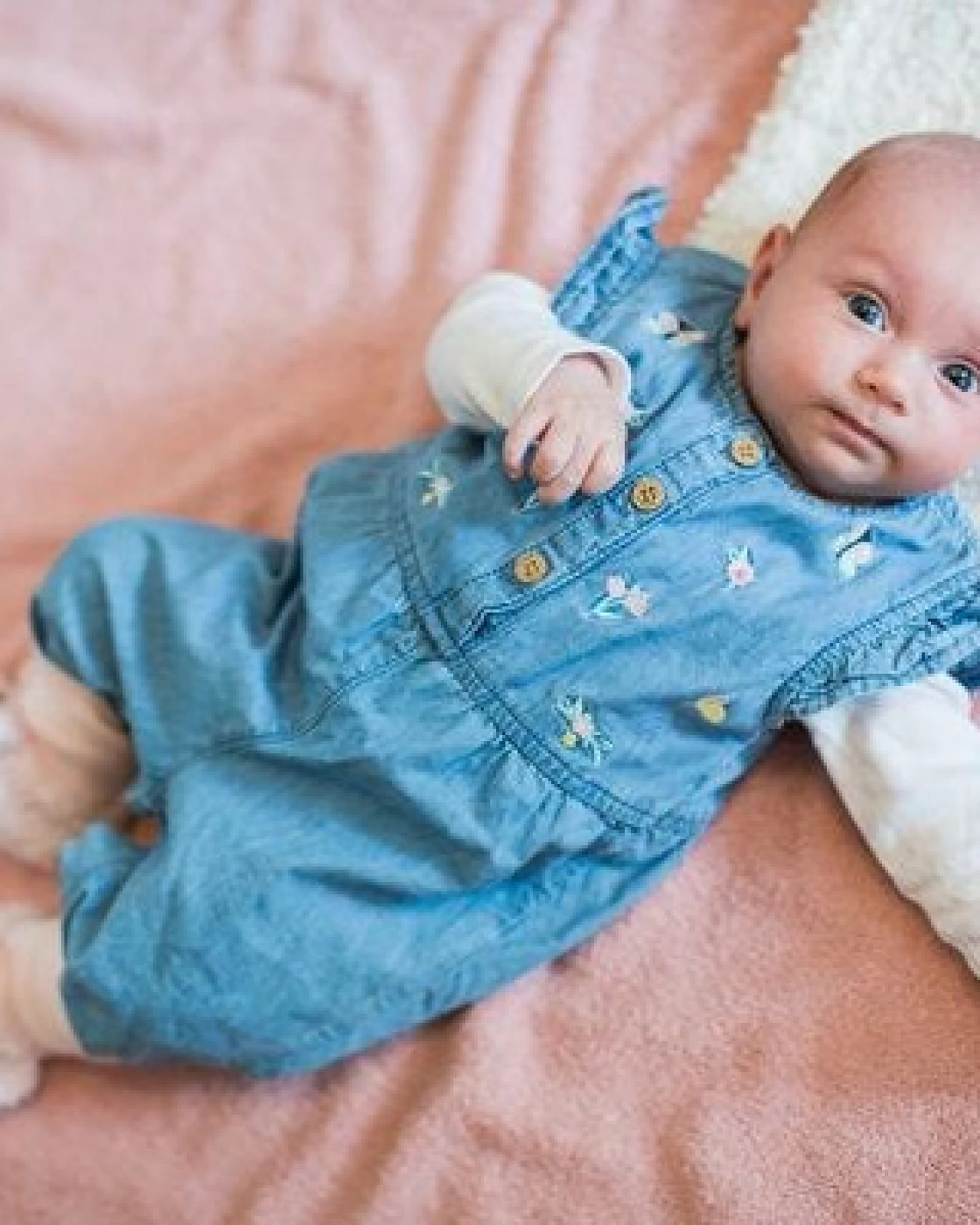 Efie Babydecke weiß/rosa (KbA) – Ansicht 4