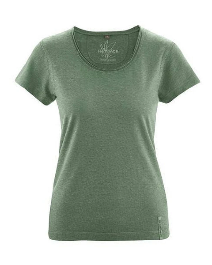 HempAge Damen T-Shirt mit Rollsaum Hanf/Bio-Baumwolle
