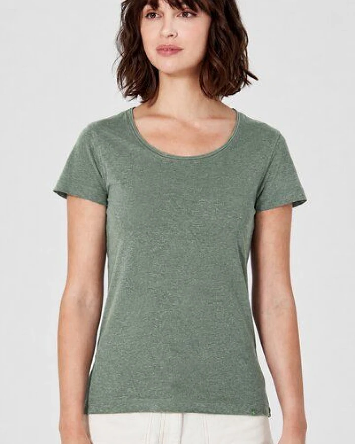 HempAge Damen T-Shirt mit Rollsaum Hanf/Bio-Baumwolle