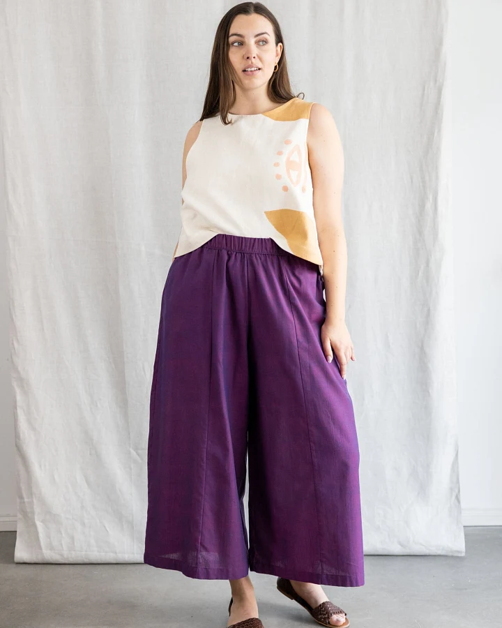 Jyoti Fair Works Damen vegan Culotte Padma Brombeer Lila