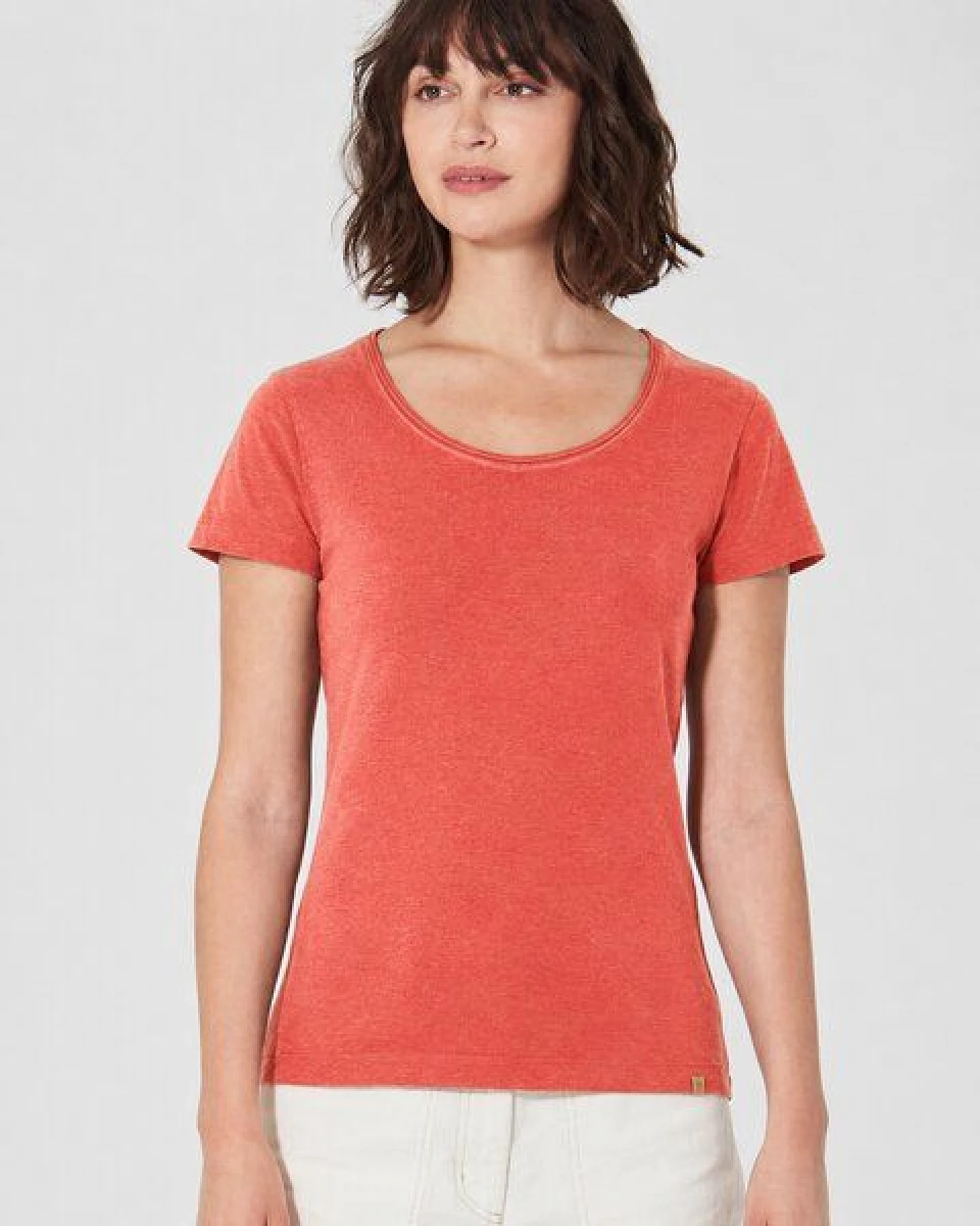 HempAge Damen T-Shirt mit Rollsaum Hanf/Bio-Baumwolle – Ansicht 2