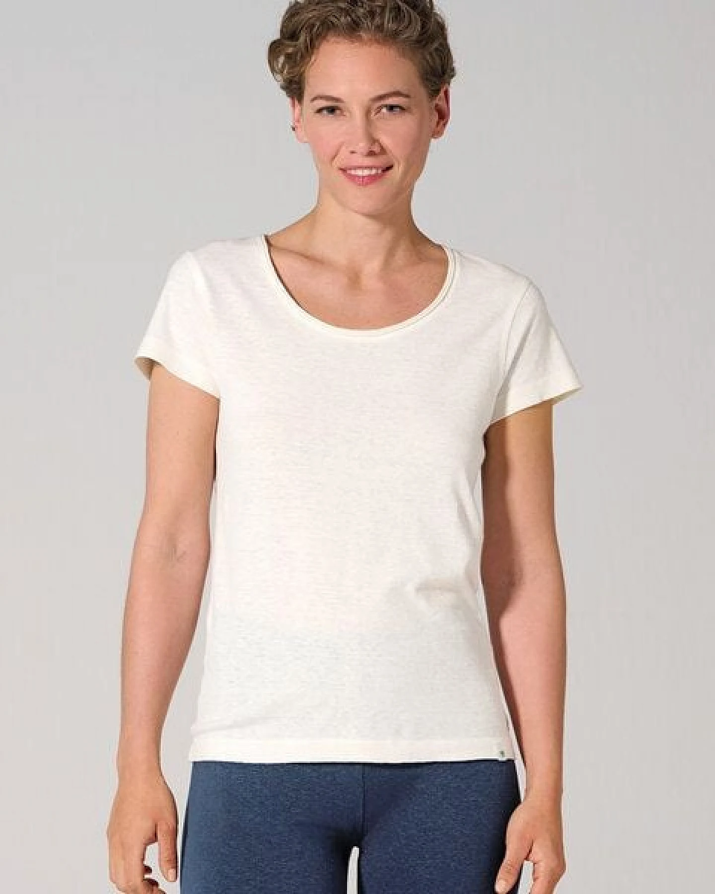 HempAge Damen T-Shirt mit Rollsaum Hanf/Bio-Baumwolle – Ansicht 2