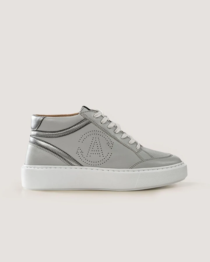 AGAZI Damen vegan Sneaker Veganes Öko-Leder Blanka Grau