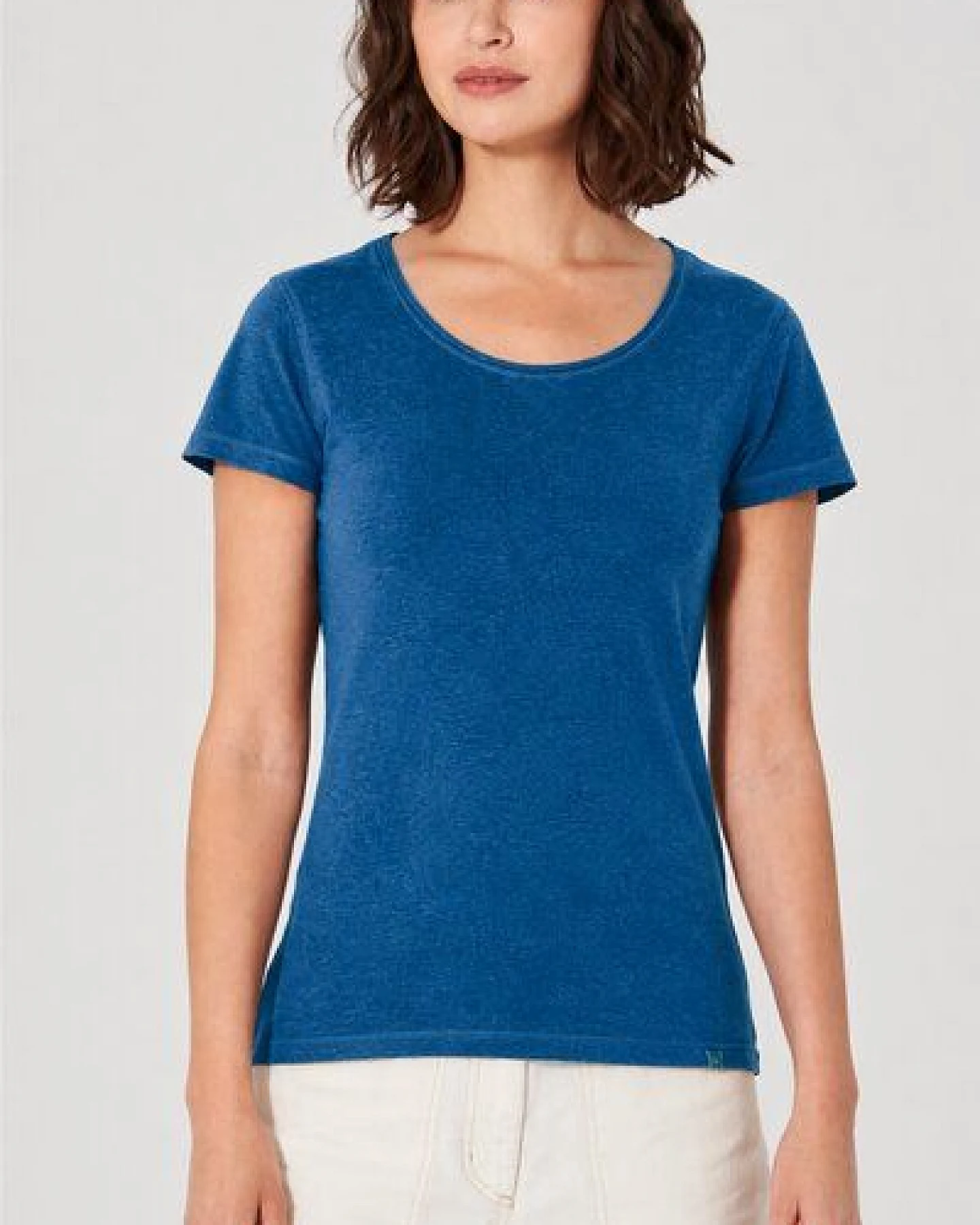 HempAge Damen T-Shirt mit Rollsaum Hanf/Bio-Baumwolle – Ansicht 2
